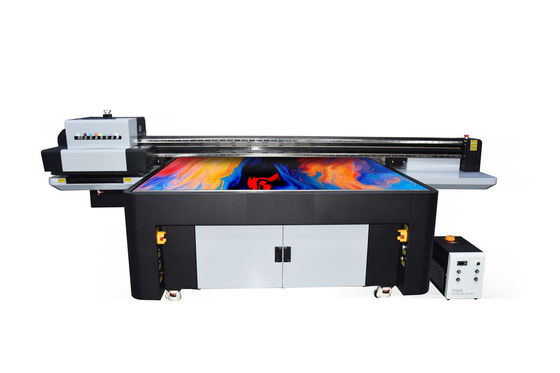 เครื่องพิมพ์ริบบอนความแม่นยํา LED UV Ink Printing Double White Color Light Oil Mode ขนาดการพิมพ์ 1800x1000mm
